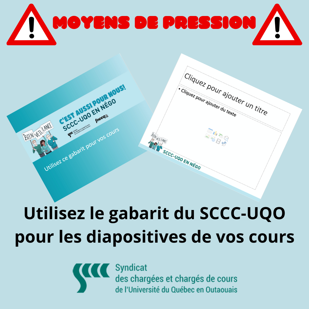 Moyens de pression : Utilisez notre gabarit de diapositives