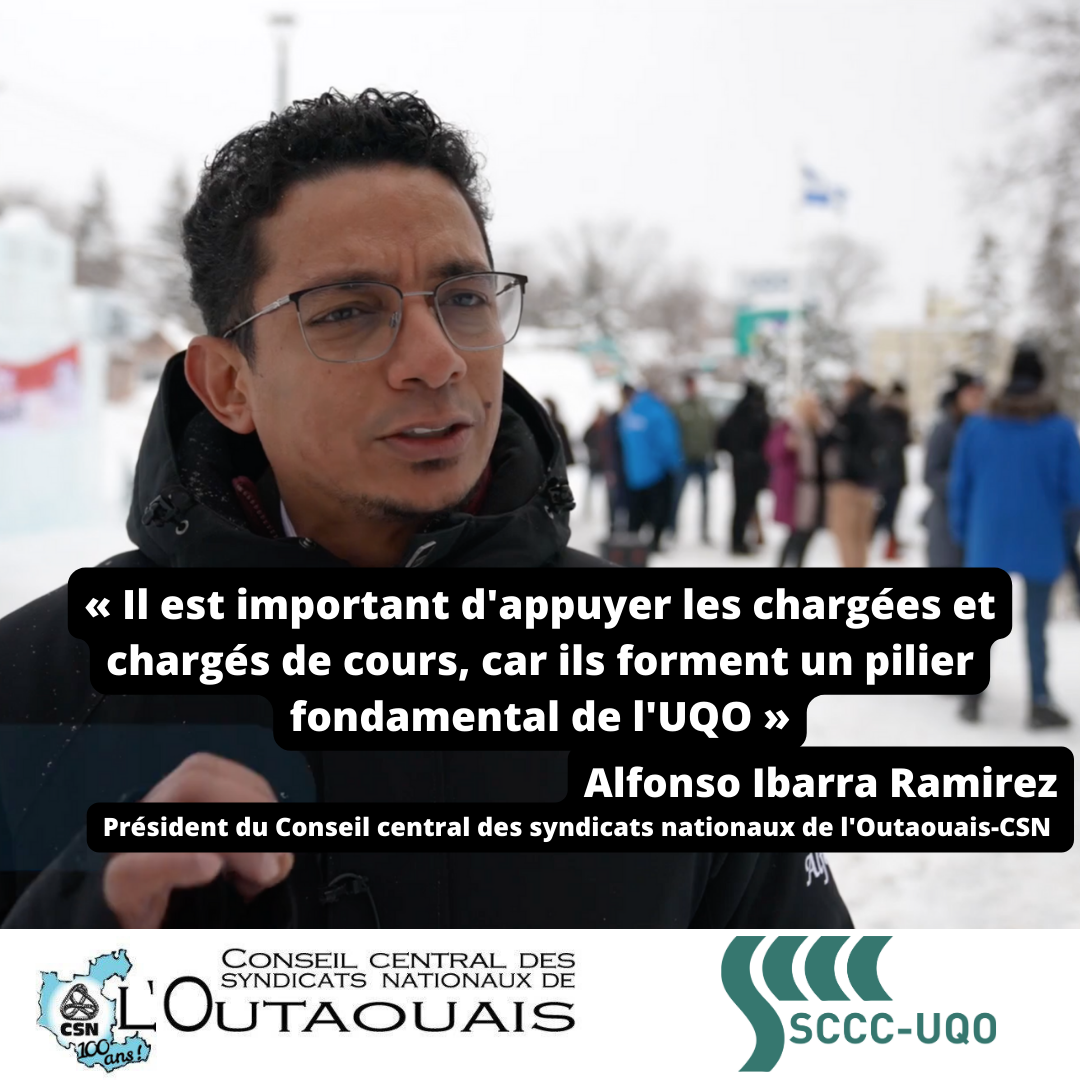 « Il est important d'appuyer les chargées et chargés de cours car ils forment un pilier fondamental de l'UQO » (2)