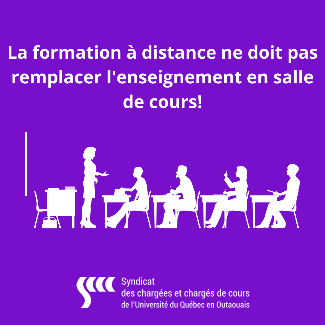 La formation à distance ne doit pas remplacer l'enseignement en salle de cours! (1)